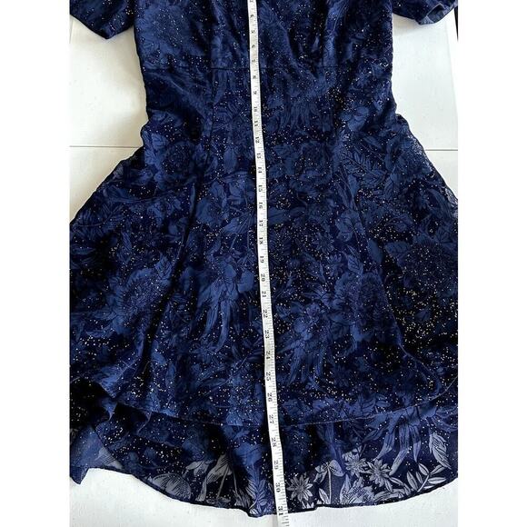 Vintage 80's Nite Kraze Dark Blue/Black Velvet, Studded, Cocktail Dress- 7/8 - Picture 7 of 12